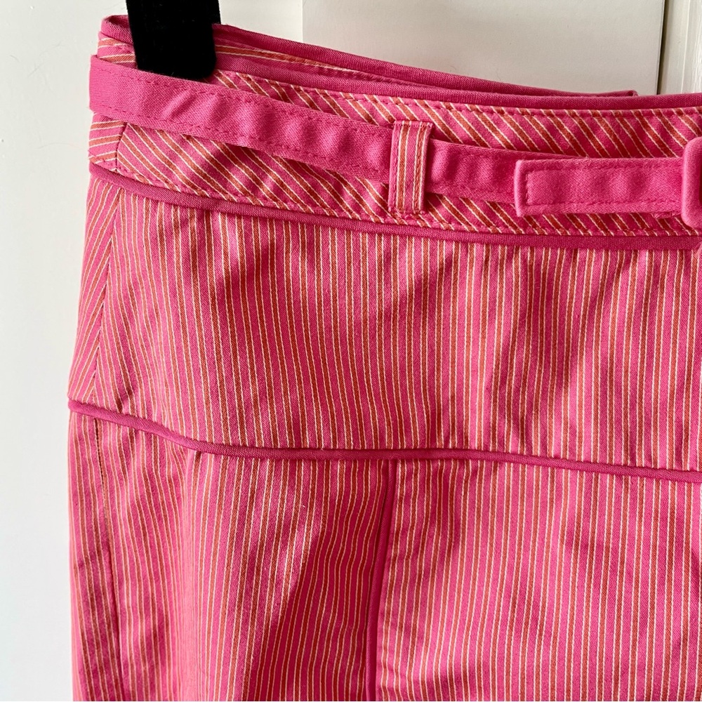 Express Y2K Vintage Pinstripe Belted Pencil Skirt Pink Sz 2 - Picture 5 of 16